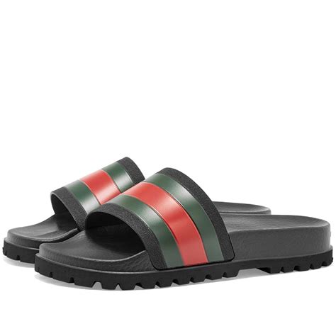 gucci ghost pursuit treck slides|Gucci Leather sandals for Men .